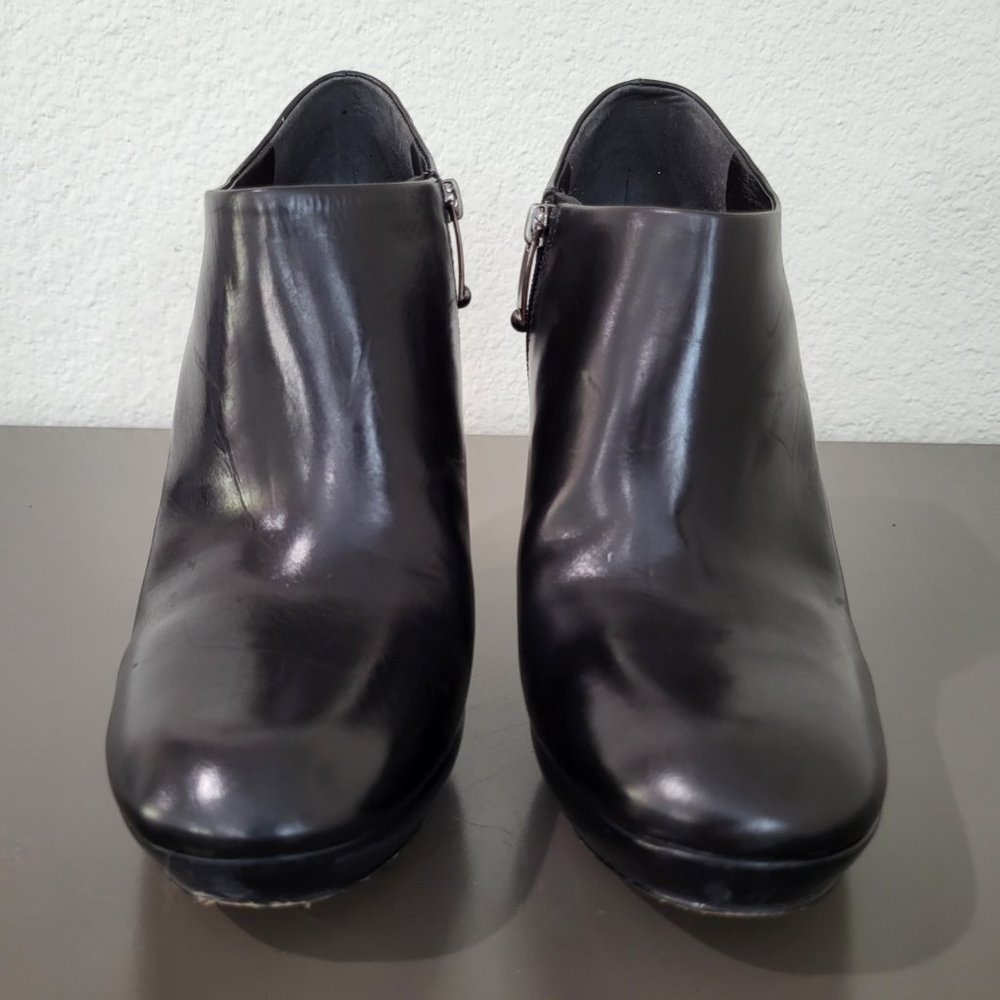 Via Spiga Black Leather Platform Stiletto Ankle Booties SZ 7.5 - Picture 3 of 11